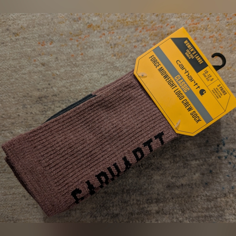 Carhartt Force Lightweight Logo Crew Socks 3 Pair - NWT